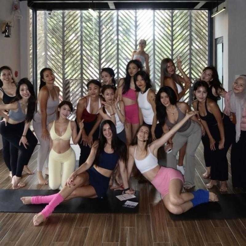 Pilates Brunch with a live DJ poster