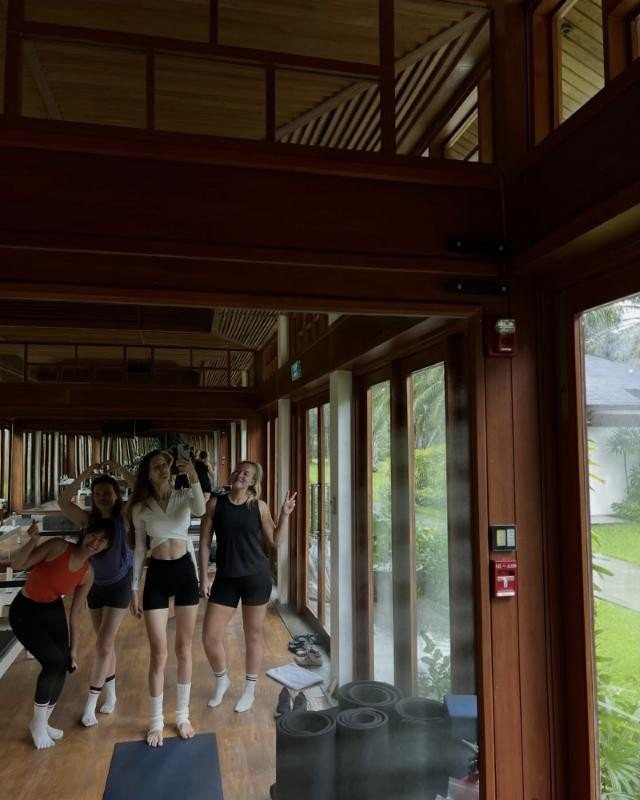 Retreat guests in the studio