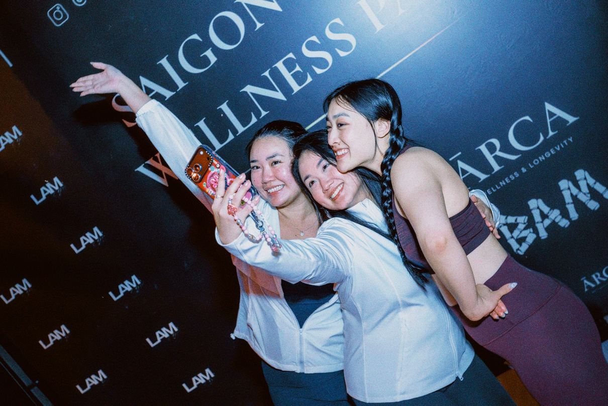 Guests taking a selfie at the Wellness Party
